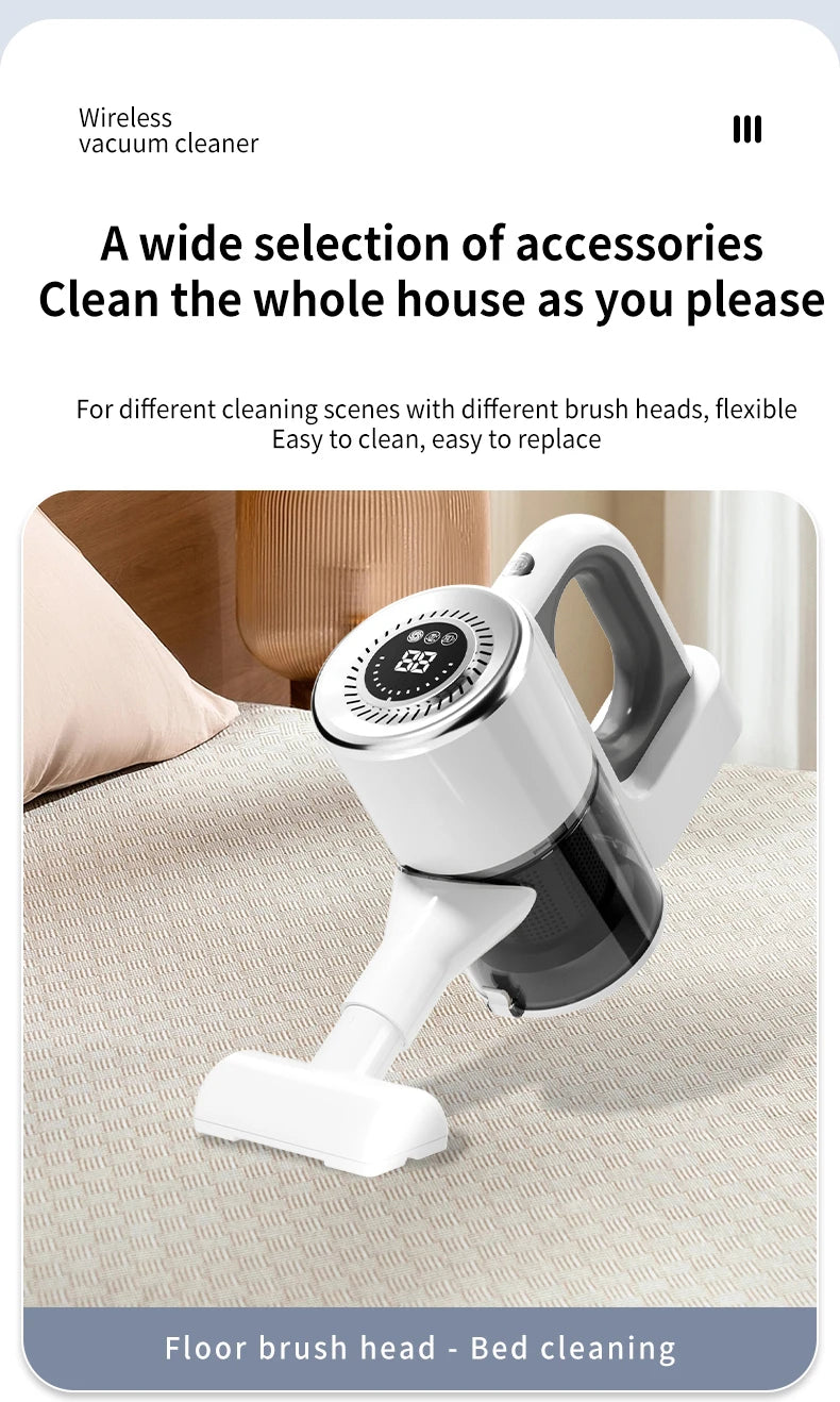 Handheld Cordless Vacuum Cleaner, 18Kpa 55Mins Smart Stick Vac with Tangle-Resistant Design Hard Floor Carpets Pet Hair