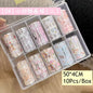 10Rolls Plaid Thousand-Bird Bow  Stars Nail Foils Transfer Paper  Nail Art Stickers  Manicure Set Decal  Nails Decoration