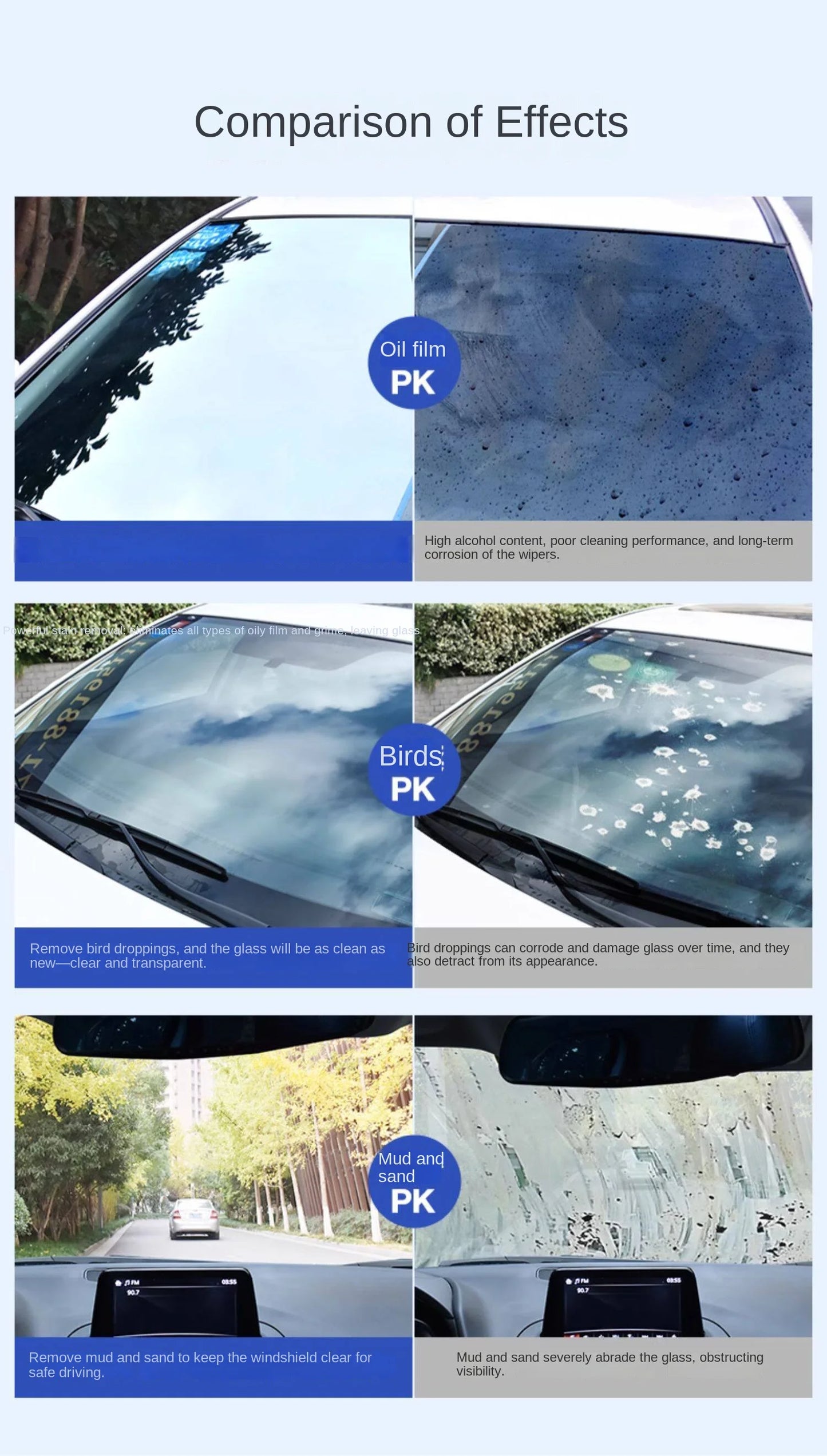 Solid Cleaner Car Windscreen Cleaner Effervescent Tablet Auto Wiper Glass Solid Cleaning Concentrated Tablets Detergent