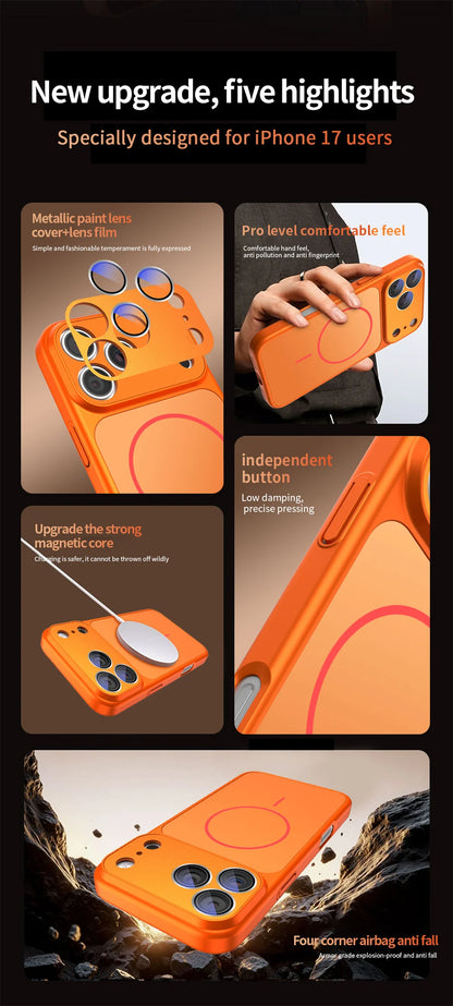 Luxury for Magsafe Magnetic Stand  Shockproof Phone Case for iPhone 17 Pro Max Air 16 Pro 15 14 13 Liquid Silicone Protect Cover