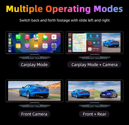 7"/10.26" 4K Dash Cam Wireless Carplay Android Auto 350° Rotating Lens Car DVR GPS Navigation Dashboard Video Recorder Bluetooth