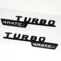 2pcs Car Letters Fender Trim Badge Turbo 4matic Plus Emblem Sticker For Mercedes AMG A45 CLA45 C117 GLA45 GLE53 X247 Accessories