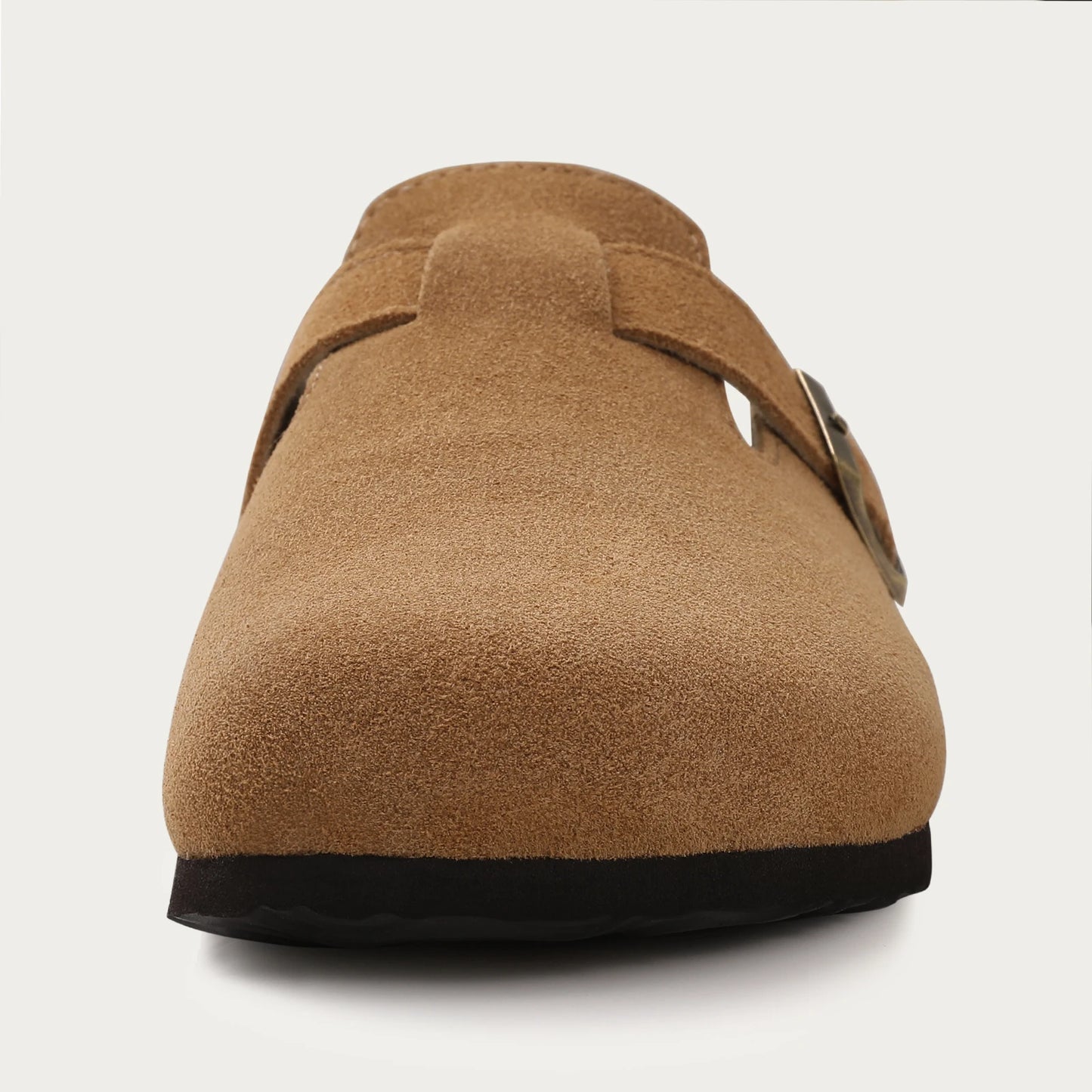 Shevalues Men's Suede Clogs Soft Leather Mules Men New Summer Men Cork Sandals Comfort Slip On Unisex Clogs With Arch Support