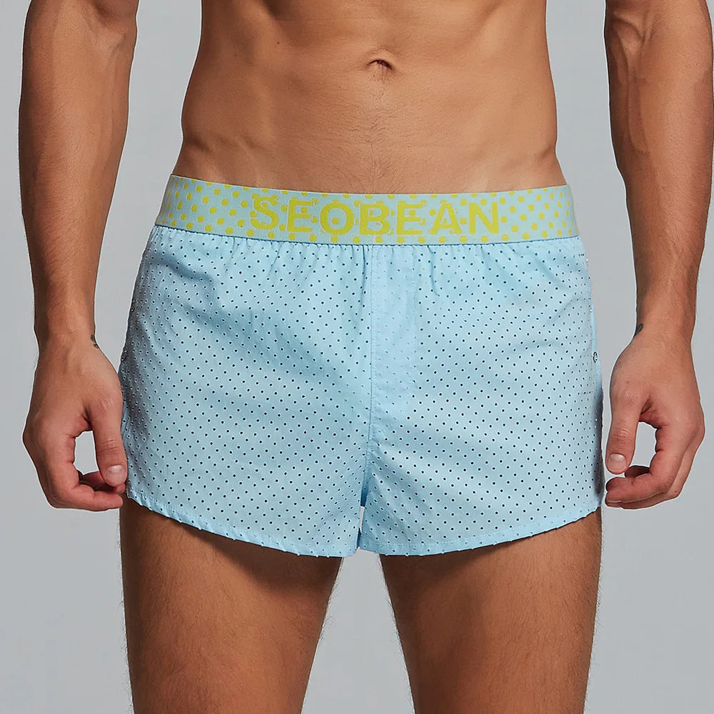 Men's Casual Shorts Side Fork Button Design Outdoor Aro Pants Mesh Breath Summer Beach Board Shorts Teenager Home Jog Gym Trunks