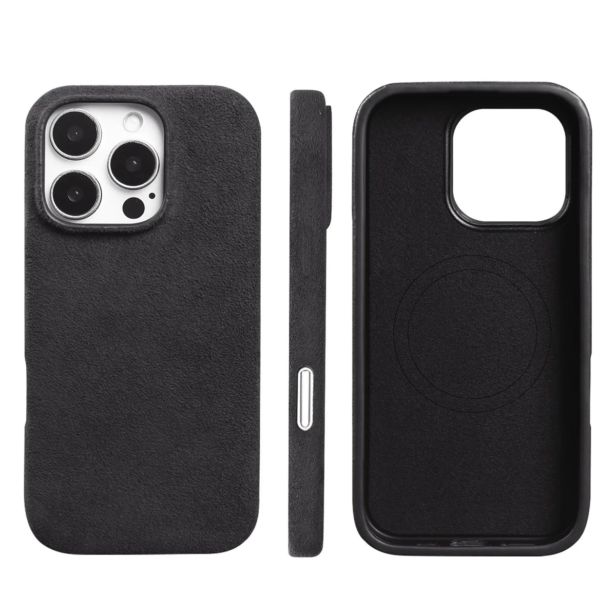 Full Coverage Magnetic Case For IPhone16 Pro 17 15 14 13 12 for ALCANTARA Magsafe Artificial Leather Supercar Suede Phone Cover