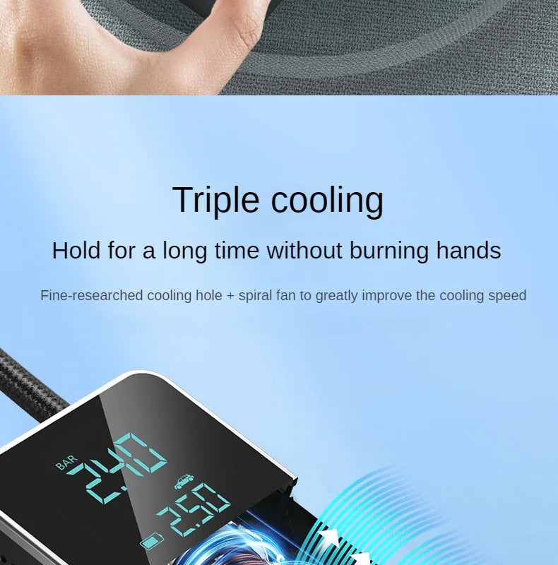 Wireless Air Pump 150psi Touch Screen/Key Portable Electric Tire Inflator For Car Bicycle Motorcycle Mini Air Compressor Injecto