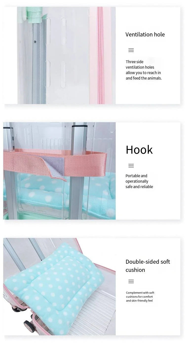 Pet Outdoor Suitcase Portable Car Mounted Double-layer Transparent Breathable Cat and Dog Tour Cat Bag