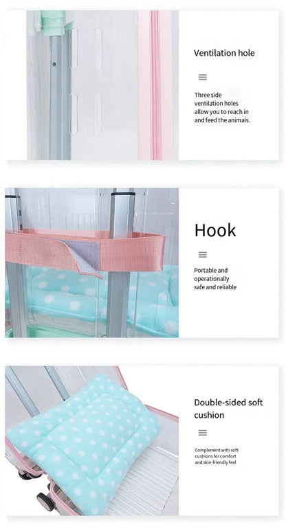 Pet Outdoor Suitcase Portable Car Mounted Double-layer Transparent Breathable Cat and Dog Tour Cat Bag