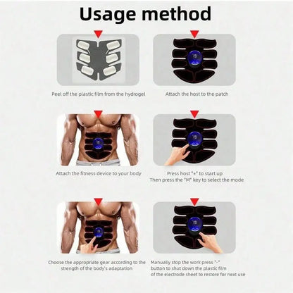 USB Charging EMS Abdominal Muscle Stimulator for Men Fitness ABS Arm Training Patches Home Muscle Exercise Equipment