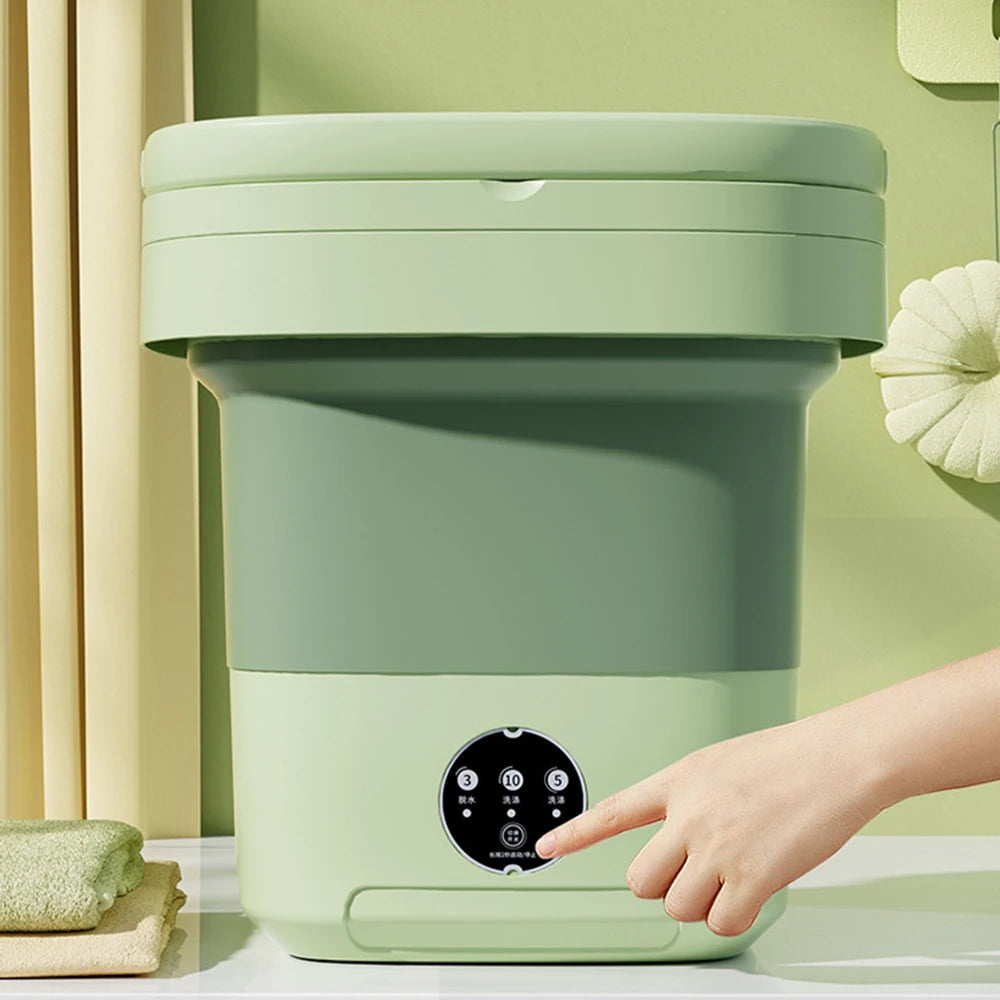 11L 6L Portable Big Capacity Washing Machine With Drain Basket For Apartment Camping Travel Underwear 110-260V Mini Washer Dryer