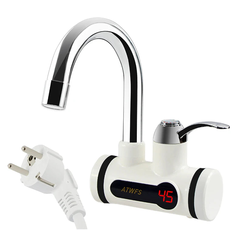 ATWFS Electric Kitchen Water Heater Tap Instant Hot Water Faucet Heater Cold Heating Faucet Tankless Instantaneous Water Heater
