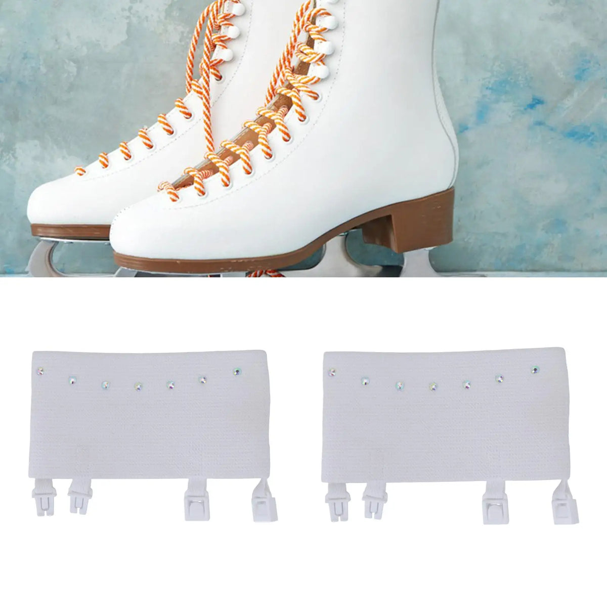 Skate Boot Covers Elastic Sturdy Ice Skate Covers for Skating Outdoor Sports White Size L