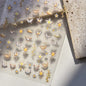 Shiny Jelly Butterfly Charming Golden Gradient Bowknot 5D Self Adhesive Nail Art Sticker Flower Petal Rhinestone Manicure Decals