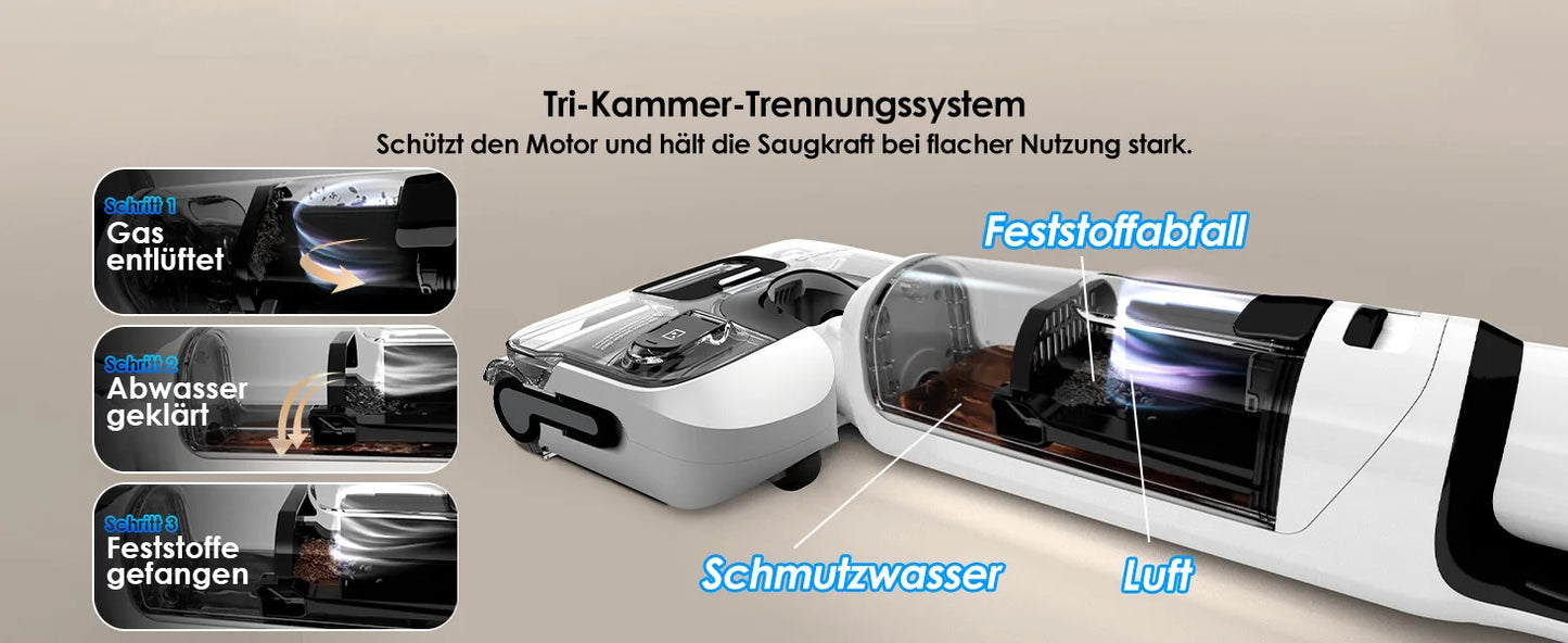 Tineco Floor ONE S6 Stretch Lite Wet Dry vacuum cleaner 180 ° Lay Flat Wet vacuum cleaner Centrifugal Air Drying 40min Running Time