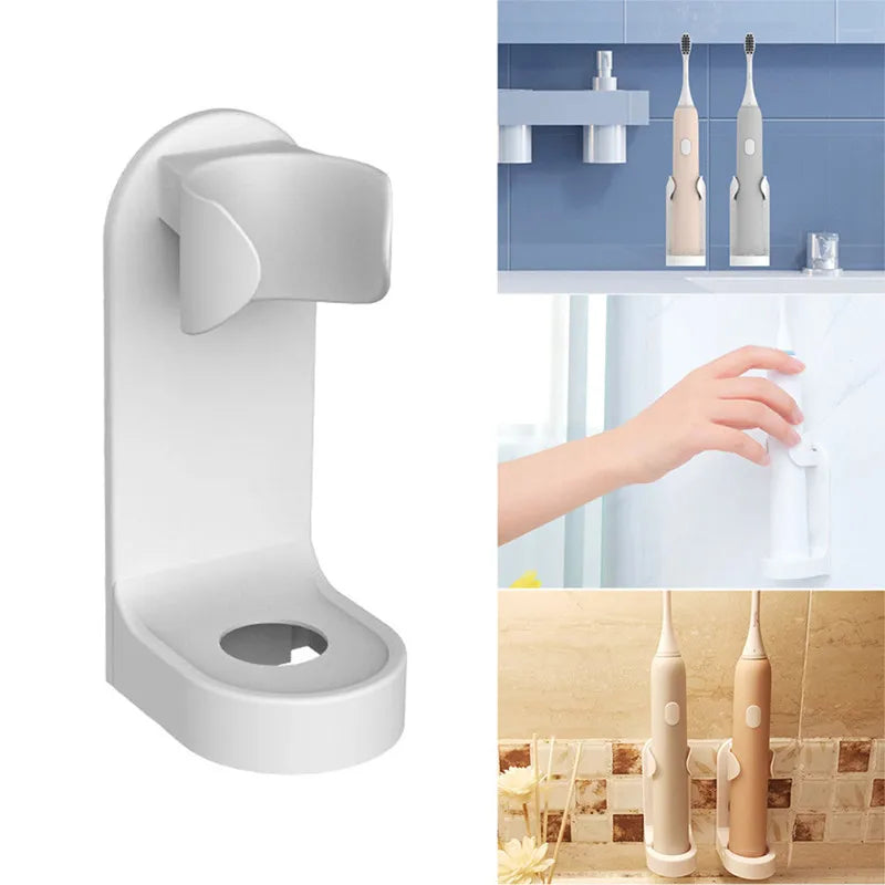 Toothbrush Stand Electric Wall-Mounted Holder Base Rack Organizer Traceless Space Saving Adults Toilet Bathroom Accessories Tool