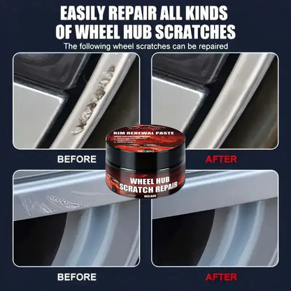 Car Wheel Rim Scratch Refurbishment Paste, Tire Rim Scratch Paint Repair Paste - Black And White Silver Aluminum Alloy Rim Profe