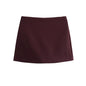 High Waist Solid Skort for Women Fashion Side Zipper Female Shorts Skirts Mujer