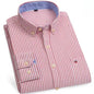 Men's Versatile Casual Checkered Oxford Cotton Shirts Single Pocket Long Sleeve Standard-fit Button Down Gingham Striped 7XL 6XL