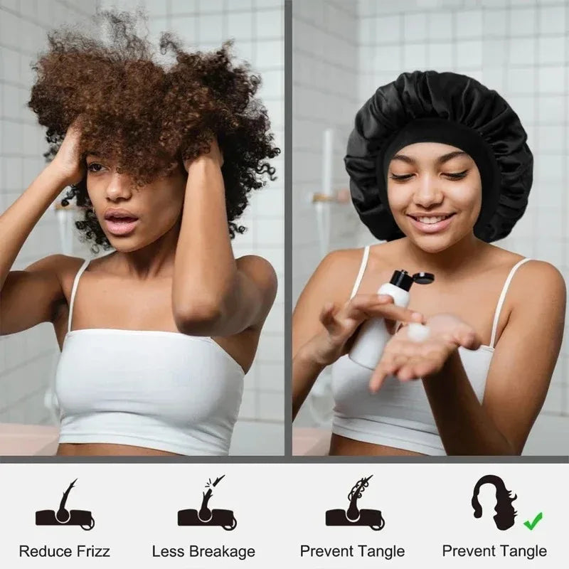 Heatless Curling Rod Headband Satin Bonnet Set No Heat Hair Curler Hair Rollers Soft Curlers Lazy Curls Sleeping Hat Night Cap
