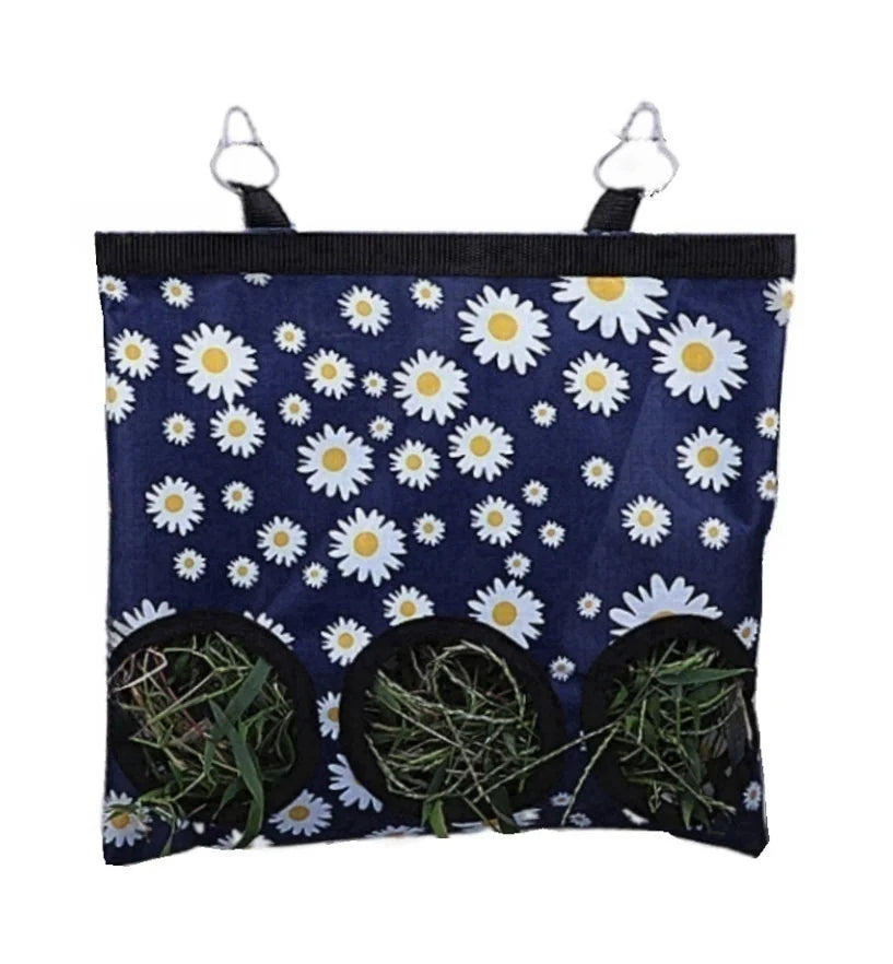 Rabbit Hay Bag 2/3 Holes Hanging Dry Grass Feeder for Guinea Pig Bunny Chinchillas Rats Small Animal Food Storage Bag