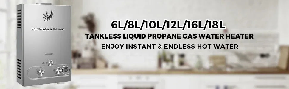 VEVOR LPG Liquefied Petroleum Gas Water Heater 6L 8L 10L 12L 16L 18L Liquefied Petroleum Gas Propane Butane Water Heater