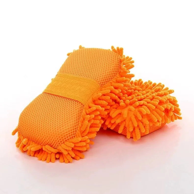 Car Wash Gloves Microfiber Wipe Car Sponge Scratch Free Car Wash Cleaning Coral Velvet Double-Sided Cleaning Tool
