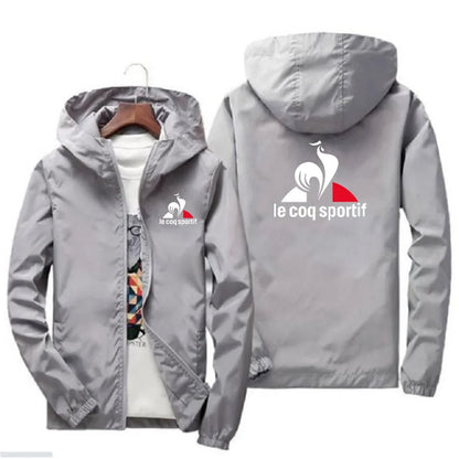 Spring and autumn new outdoor sports style fashion hooded zipper jacket men's leisure camping windproof waterproof coat 2024