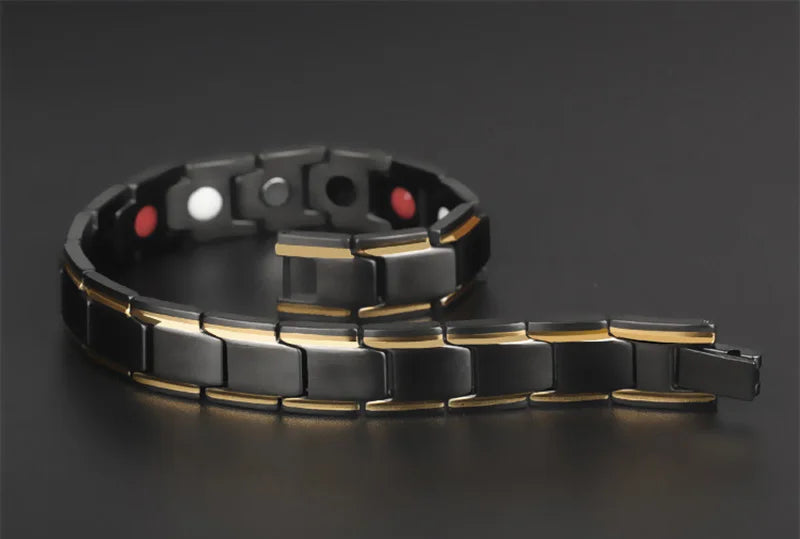 Hot Sale Luxury Fashion Health Energy Bracelet Men Stainless Steel Bio Magnetic Anti-fatigue Anti-radiation Bracelets Jewelry