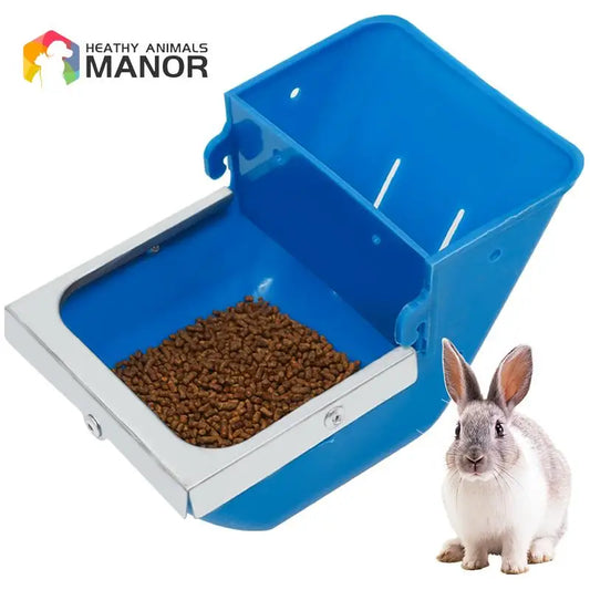 5Pcs Rabbit Feeder Box Hopper Rabbit Cage Rex Rabbit Anti Pickling Feed Trough Feeders Automatic Farm Animals Feeding Bowls