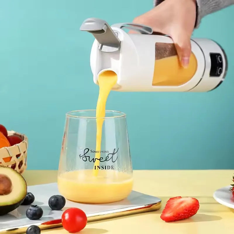 2026 New Household Charging MINI Crushed Ice Electric Juicer Powerful Motor 450ML Large Capacity Digital Display Juice Cup