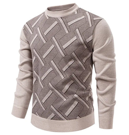 New Sweater Men Casual Knitted Pullover Solid Color Warm Regular Fit Round Neck Sweater Pullovers Mens Sweatwear