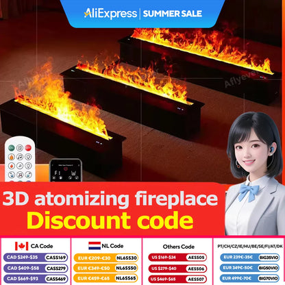 Intelligent Water Replenishment Multi-Color Atomization Fireplace Designer Luxury Home Decoration 3D Atomization Fireplace