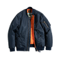 Maden Vintage MA1 Pilot Jacket Green Thickened Cotton-padded Jacket Casual Baseball Pockets Flight Zipper Outwear for Men's Fall