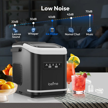 Loefme Electric Ice Maker Professional Ice Cube Maker Portable Automatic Cleaning Bullet Round Ice Block Making Machine Home Bar