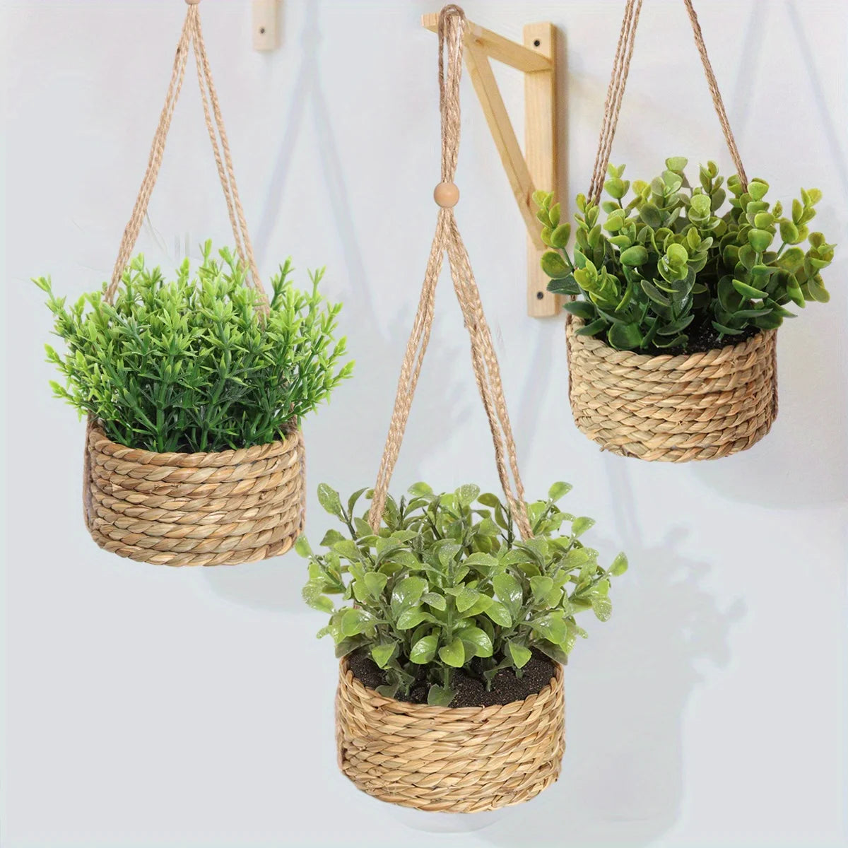 XIYA FLOWER Green Artificial Plants Eucalyptus Grass Woven Rosemary Potted Plants Grass Mound 40cm PE Material Home Decoration