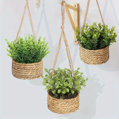 XIYA FLOWER Green Artificial Plants Eucalyptus Grass Woven Rosemary Potted Plants Grass Mound 40cm PE Material Home Decoration
