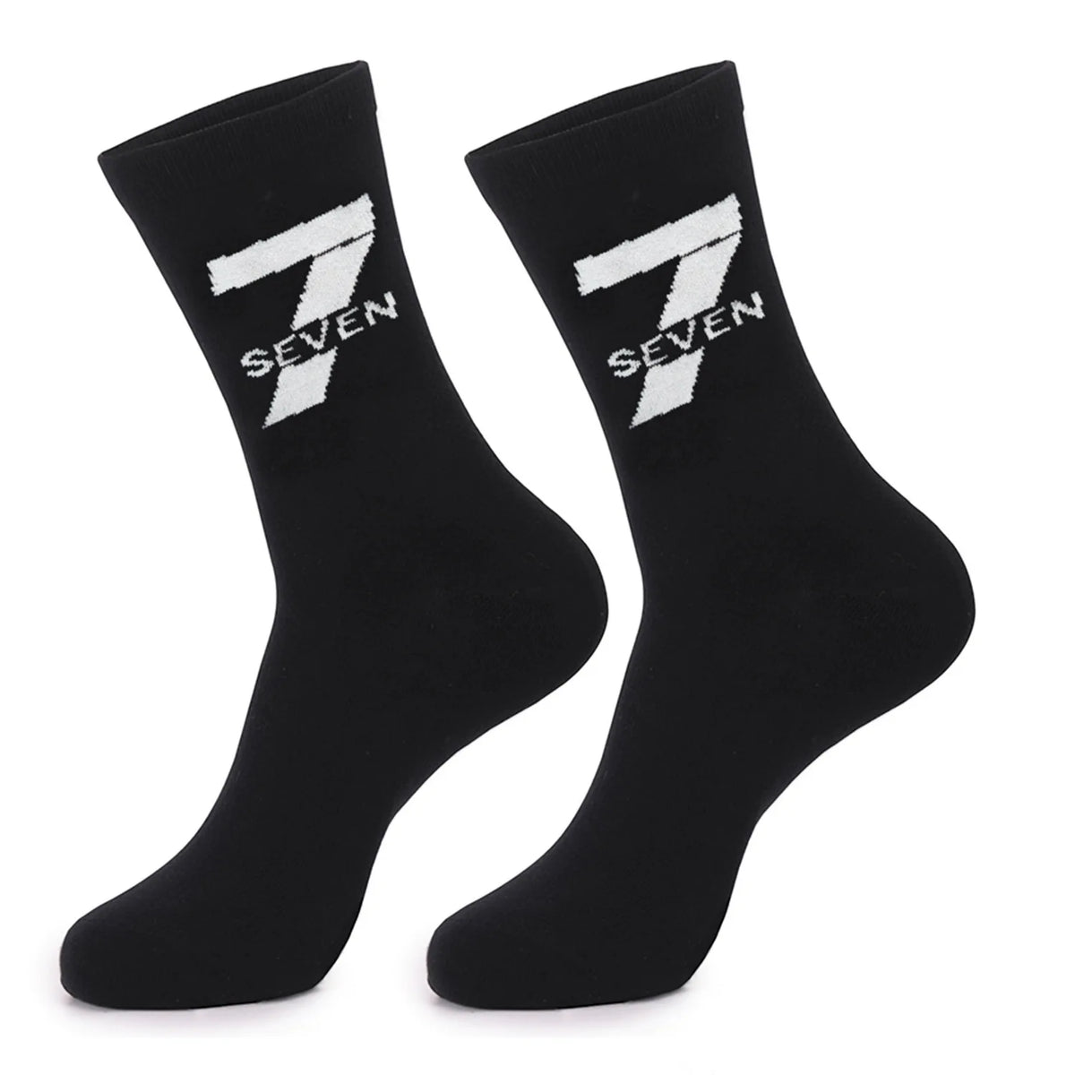 Cross Border New Arrival 67 Cartoon Number Socks Funny Letter Mens Mid Calf Socks