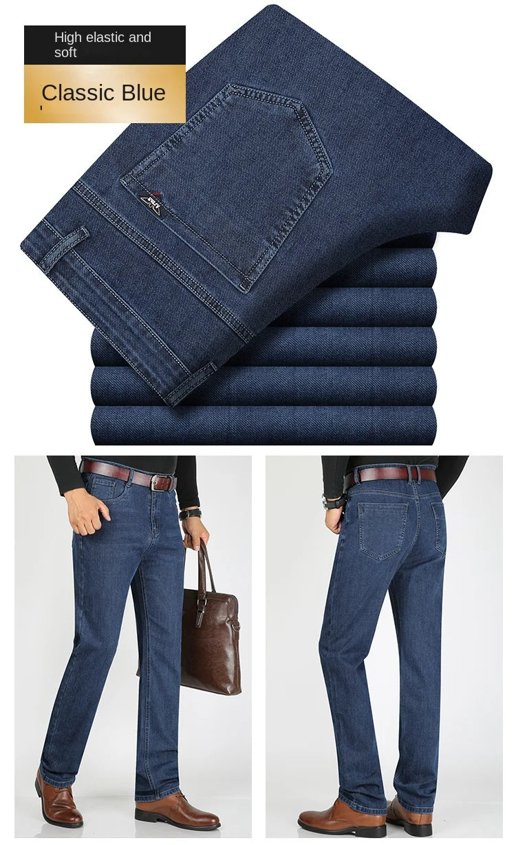 High Waist Denim Jeanse For Men Pants Plus Size 40 42 Fashion Designer Jeans Trousers For Men Street Wear Straight Loose Autumn