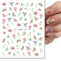 3d Nail Art Decals Elegant White RoyalBlue Roses Flowers Adhesive Sliders Nail Stickers Decoration For Nail Manicure