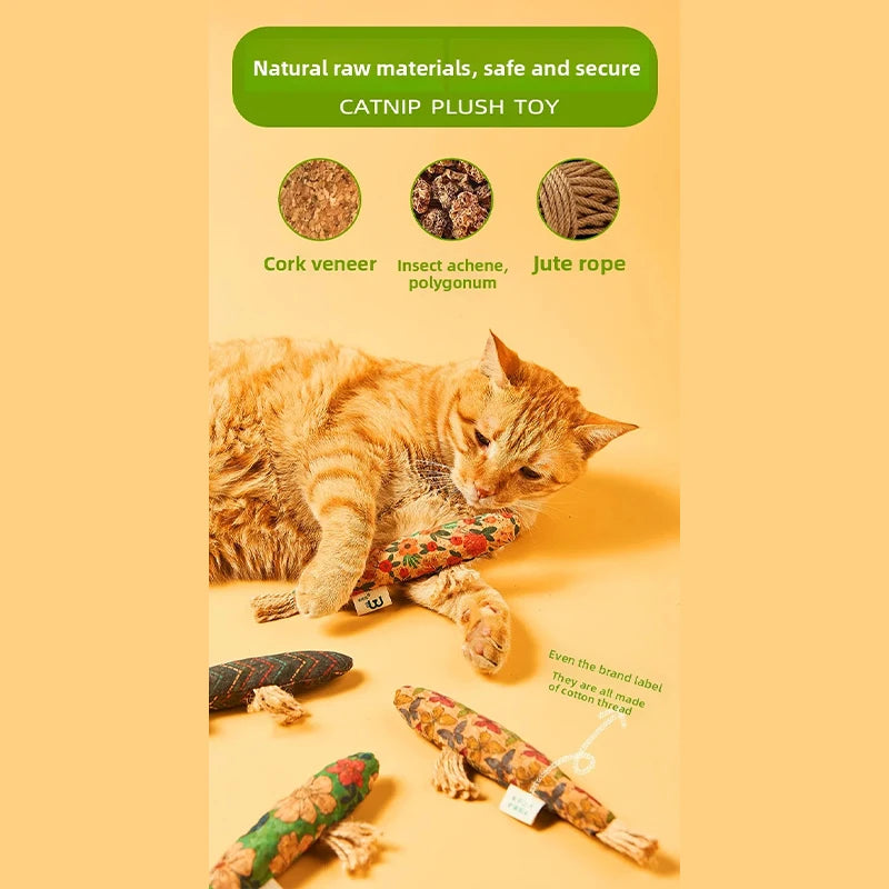 Cork Fish Shaped Cat Toy Safe Bite Resistant Attract Cat To Bite Grind Teeth Claws Relieve Boredom Functions Interactive Pet Toy
