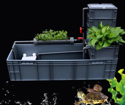 Oxygenate Turtle Terrariums Fliter Cultivation Turnover Box Multifunctional Large Space Fliter Box Turtle Fish Ecological Tank