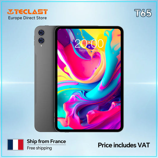 Teclast T65 13.4" Tablet Android 16 120Hz IPS 26GB RAM(6GB+20GB) 128GB ROM T7280 8-core 4G LTE 8000mAh Type-C GPS 13MP Camera