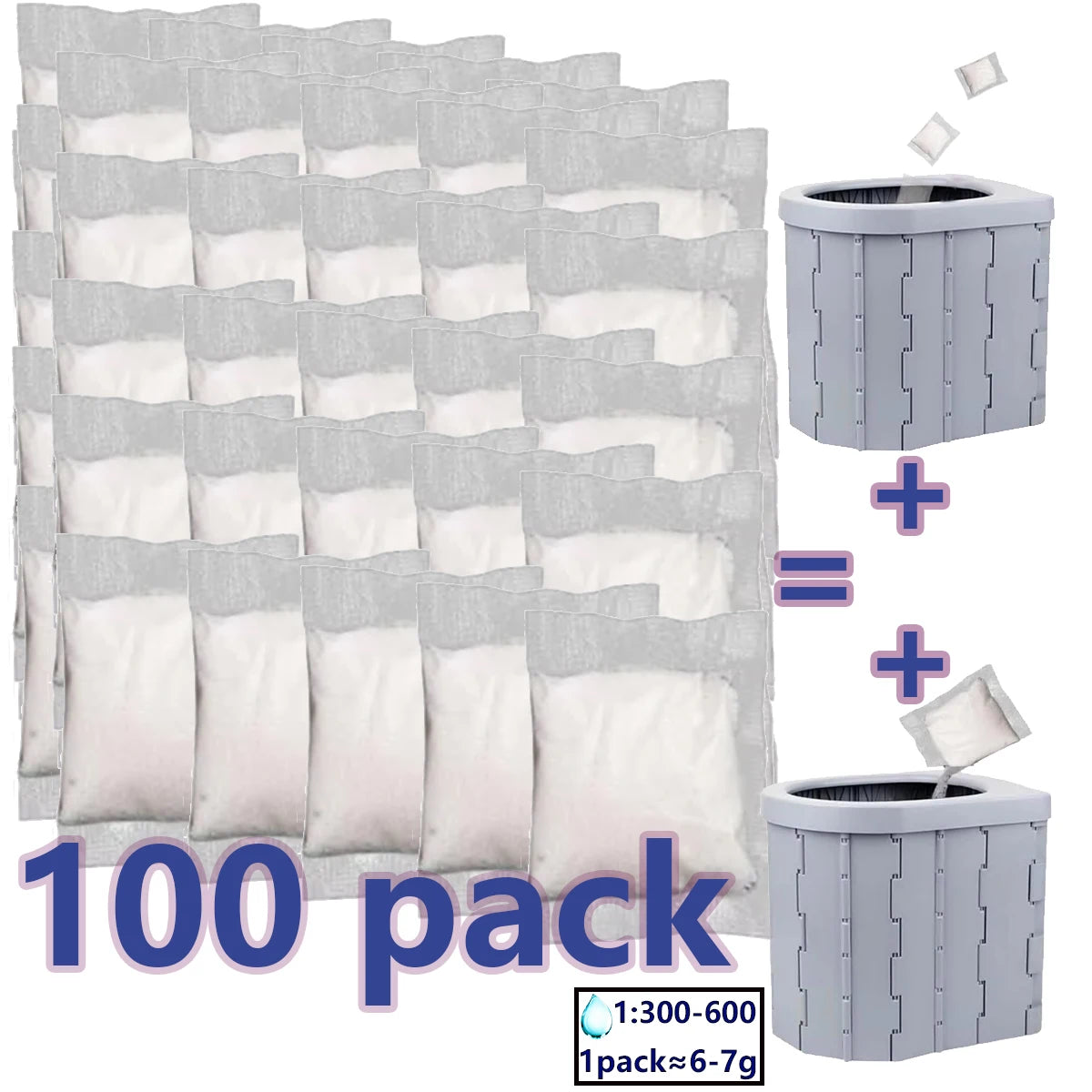 [No Need to Open the Portable | Stool Absorbent] 1-100 Pieces of Portable Fast Absorbing Stool Powder | Poo Powder Poo Gel