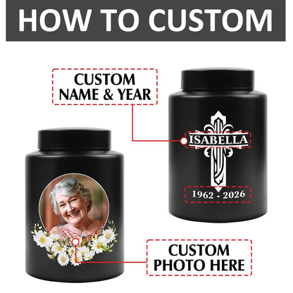 Personalized Pet Ash Urn with Photo Upload Ordinary Portrait Engraving Stainless Steel Cat Dog Memorial Ash Jar Customizable Eng