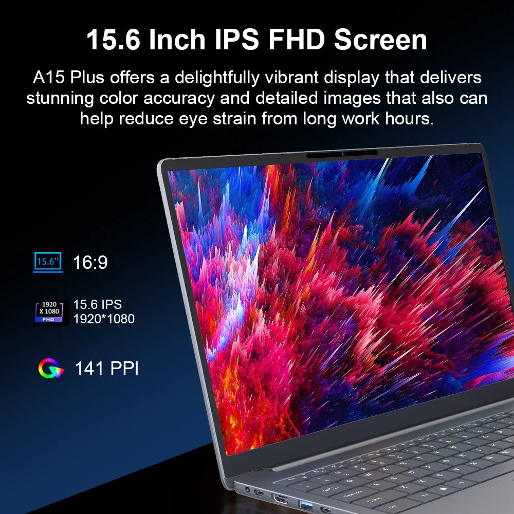 Ninkear A15 PLUS Laptop 15.6" IPS FHD AMD Ryzen 7 5825U Notebook 16G DDR4 +1TB PCI-E 57Wh Battery Windows 11 PRO Office Computer