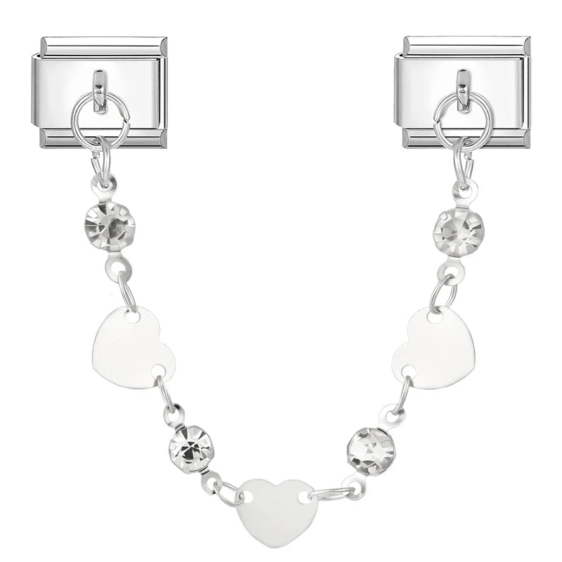 Laser Engraving Piano Heart Star Wings NO.7 Lips Italian Charm Links Fit 9mm Bracelet Stainless Steel Men Women DIY Making Gifts