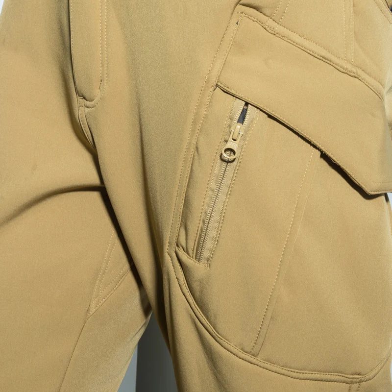 Men Winter Autumn Fleece Waterproof Cargo Pants Hiking Camping Softshell Climbing Casual Warm Tactical Military Combat Trousers