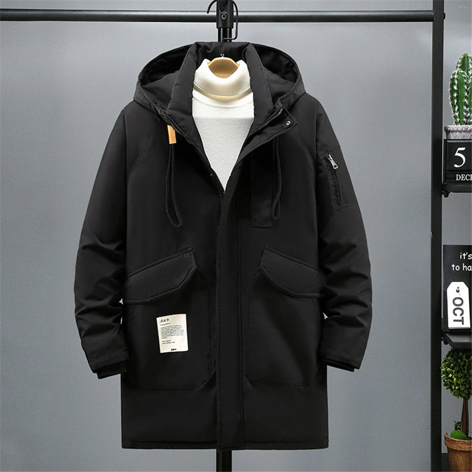 Plus Size 10XL Parkas Men Winter Thick Jacket Coat Fashion Casual Green Parka Male Black Jackets Big Size 10XL