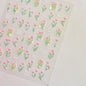 White Flower Petal Cherry Blossom Peach Blossom Falling Petal Floral Gradient 5D Self Adhesive Nail Art Sticker Manicure Decals