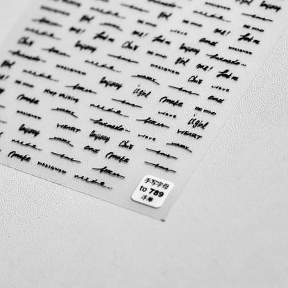 Self-adhesive Letters Nail Stickers 3D Nail Decorations	Black White English Letter Number For DIY French Nails Design Stickers